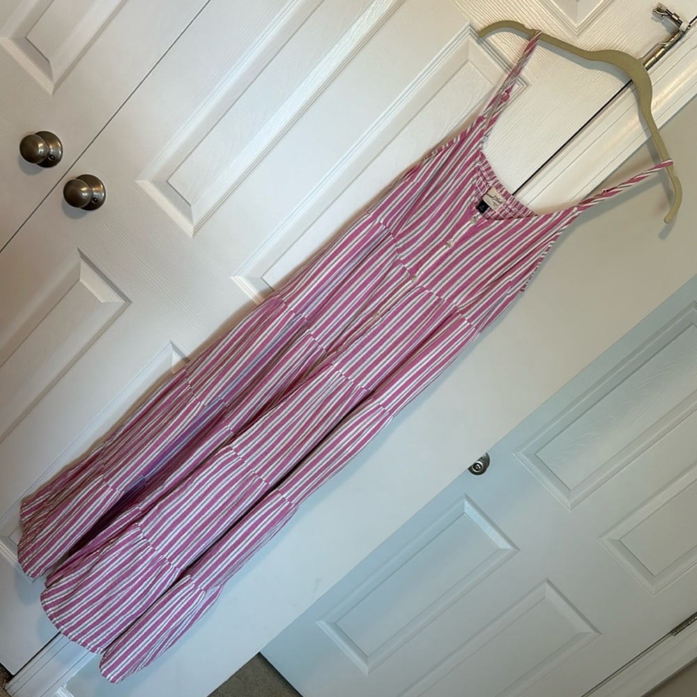 Pink striped maxi/midi dress